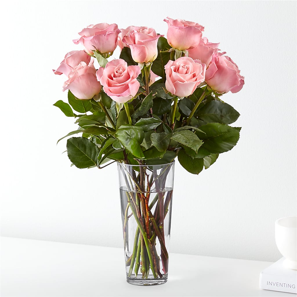 Long Stem Pink Rose Bouquet – Flowers Of Naples, Naples FL