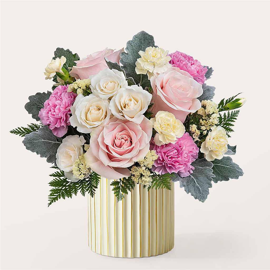 Blissful Moments Bouquet with Ivory Vase – Flowers Of Naples, Naples FL