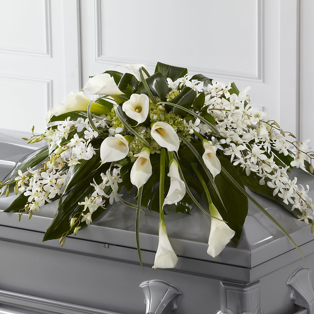 Angel Wings Casket Spray – Flowers Of Naples, Naples FL