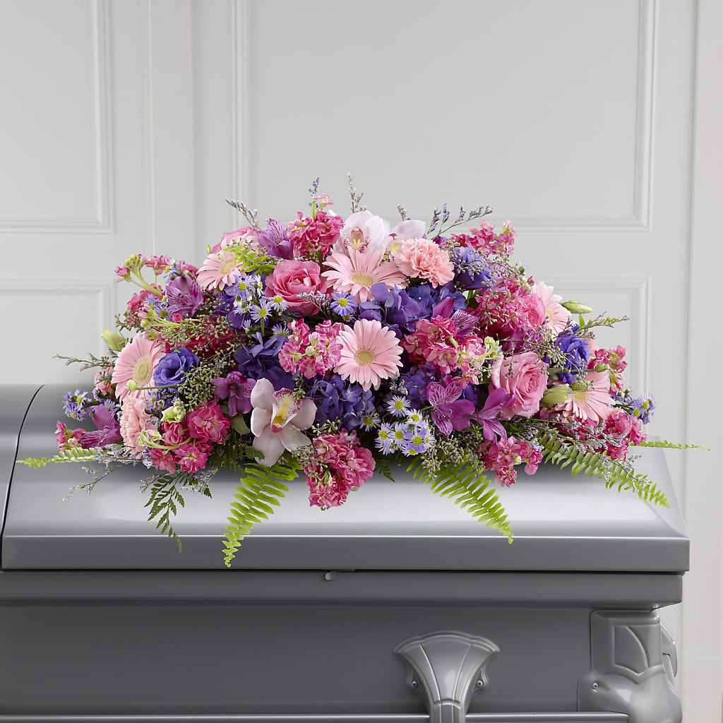 Glorious Garden Casket Spray – Flowers Of Naples, Naples FL