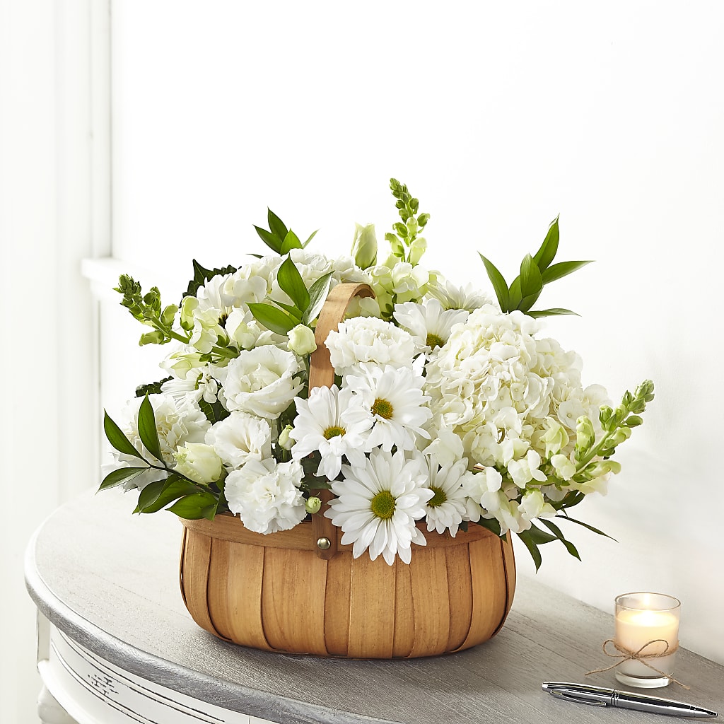 Pure Ivory Basket – Flowers Of Naples, Naples FL