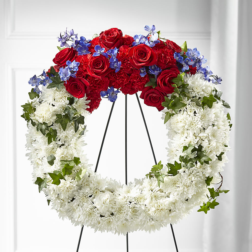 Patriotic Passion Wreath – Flowers Of Naples, Naples FL