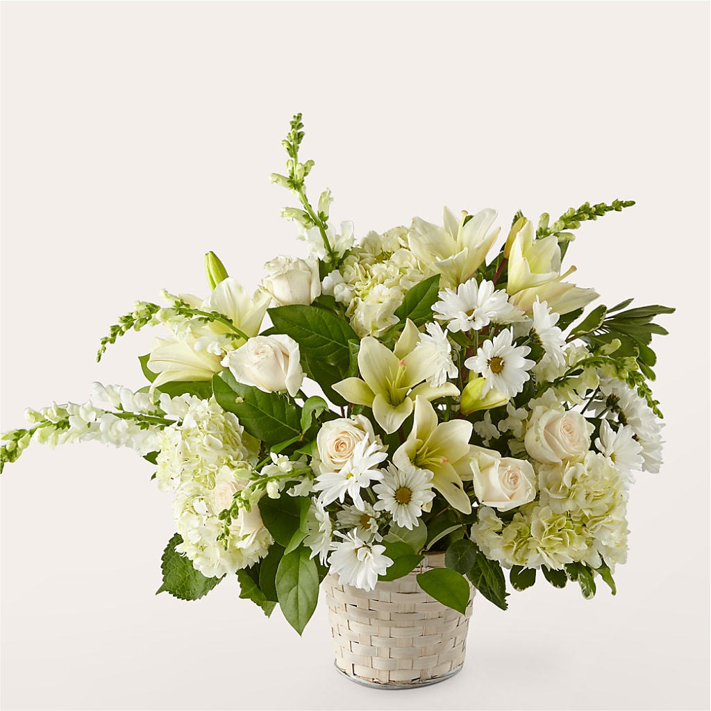 Ivory Elegance Floral Basket – Flowers Of Naples, Naples FL