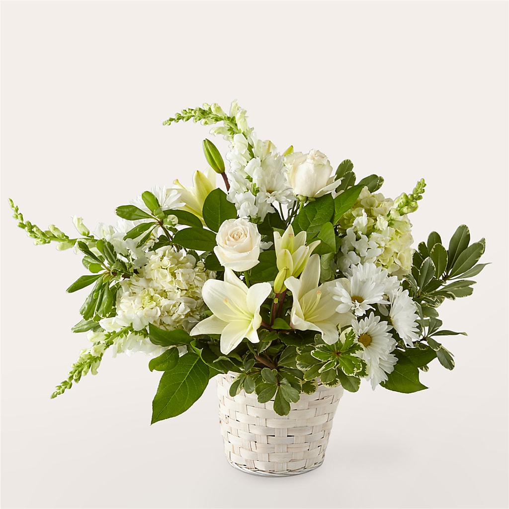 Ivory Elegance Floral Basket – Flowers Of Naples, Naples FL