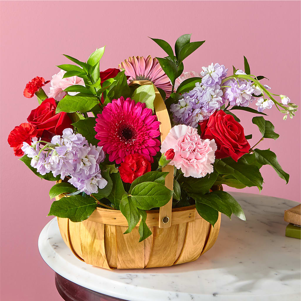 Pink Picnic Basket – Flowers Of Naples, Naples FL