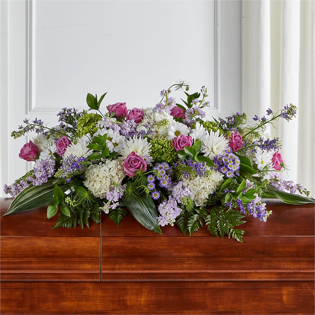 Meadows of Serenity Casket Spray – Flowers Of Naples, Naples FL