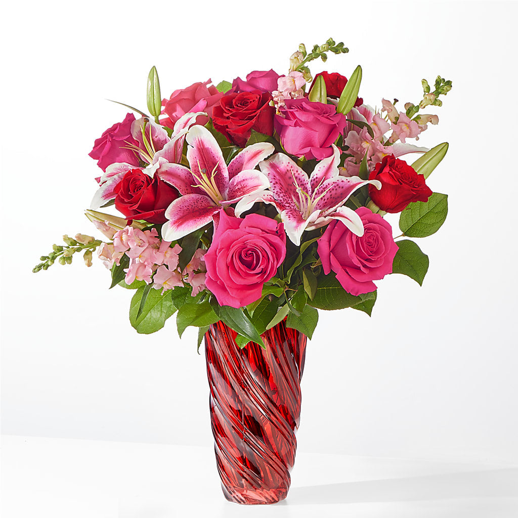 Always You Bouquet with Luxe Swirl Vase – Flowers Of Naples, Naples FL