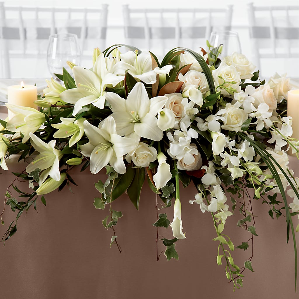 White Linen Arrangement – Flowers Of Naples, Naples FL
