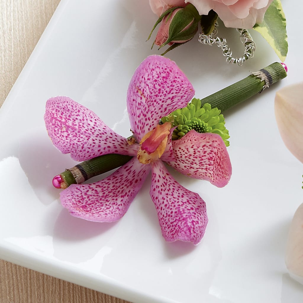 Pink Mokara Boutonniere – Flowers Of Naples, Naples FL