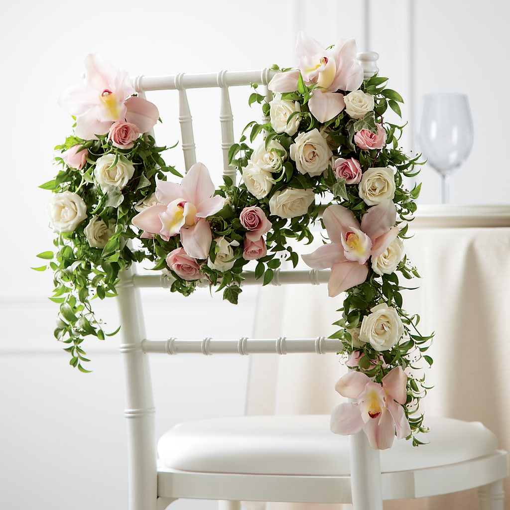Orchid Rose Chair Décor – Flowers Of Naples, Naples FL