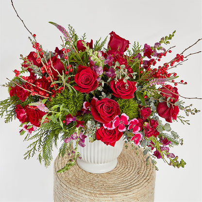 Big Red Bow Bouquet –  Flowers Of Naples, Naples FL