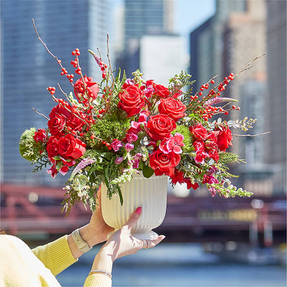 Big Red Bow Bouquet –  Flowers Of Naples, Naples FL