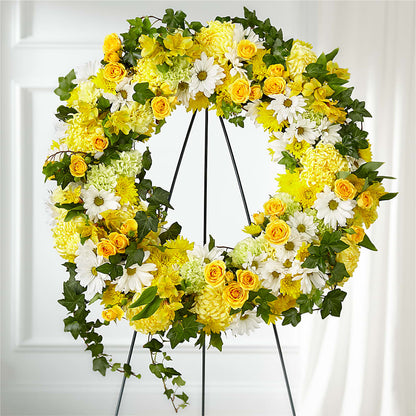 Golden Remembrance Wreath –  Flowers Of Naples, Naples FL