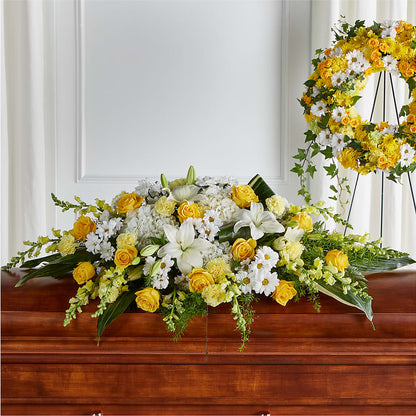 Golden Harmony Casket Spray –  Flowers Of Naples, Naples FL