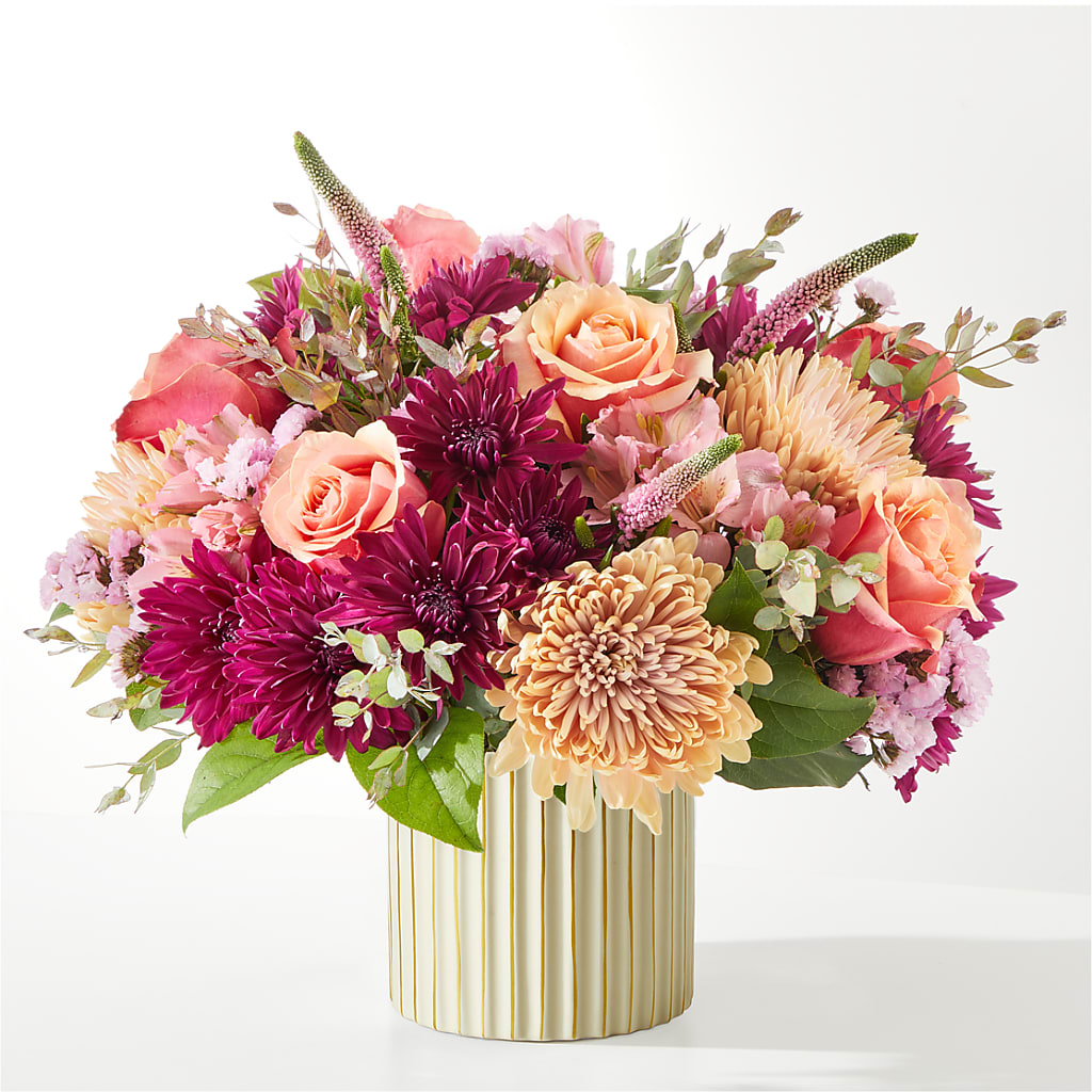 Berry Cobbler Bouquet with Ivory Vase –  Flowers Of Naples, Naples FL