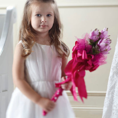 Sparkle Pink Flower Girl Bouquet –  Flowers Of Naples, Naples FL