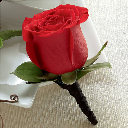 Red Rose Boutonniere –  Flowers Of Naples, Naples FL